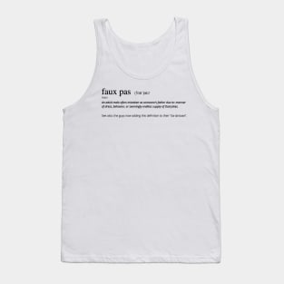 Funny Faux Pas Dad Joke Pun without "Suave" Picture (MD23Frd014c) Tank Top